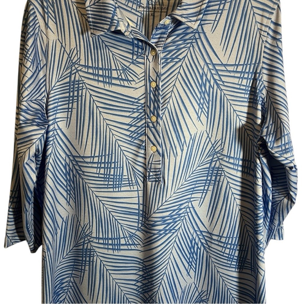 Vineyard Vines Sankaty Midi Margo Blue Shirt Dress Size XXL - Picture 2 of 7